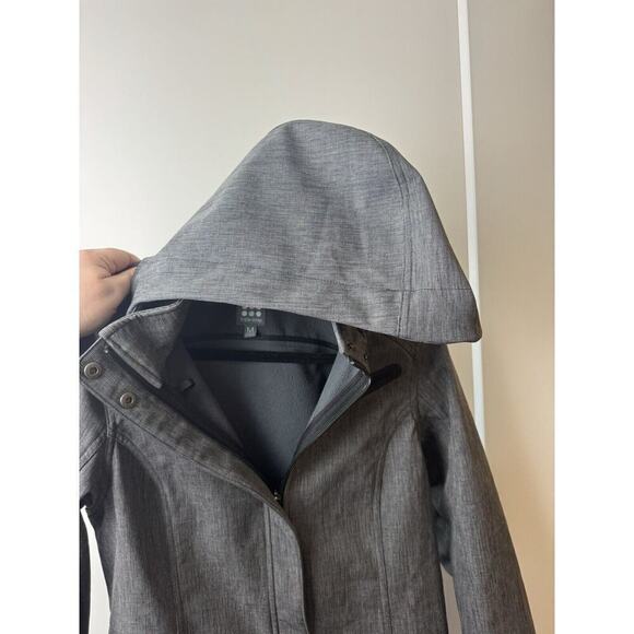 TITLE NINE T9 US M Gray Zip Softshell Rain Jacket Coat Trench Hooded coat - Picture 13 of 13